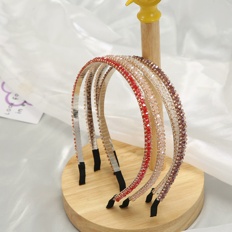 Shiny water diamond hair band, Korean retro women's headband, minimalist and individual hair accessory, facial pressure hair band, pearl hair accessory