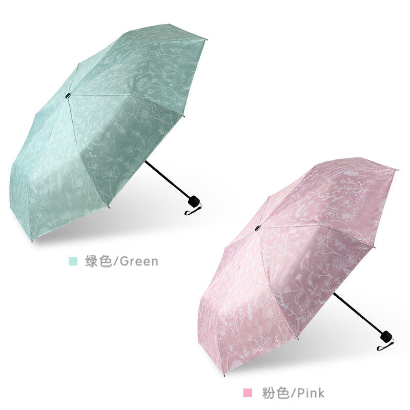 Paradise Umbrella: Sun Protection and UV protection, three-fold black vinyl sun, romantic and beautiful for both men and women, folding and sunshade dual-purpose umbrella Item Picture