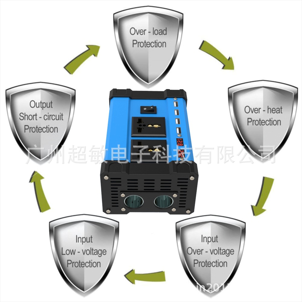 Inverter 300W cross-border converter 12V to 220V110V smart LCD dual display 4USB4.2A fast charging pic 58