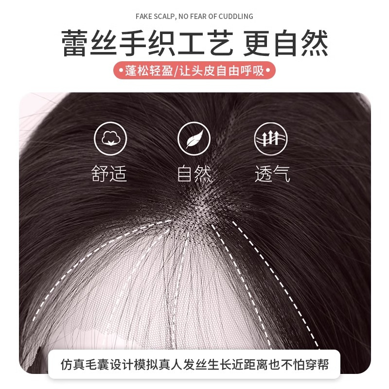 Internet celebrity Korean wig female short hair before lace temperament trim face age reduction medium point no bangs short straight hair full head set Application Scenario
