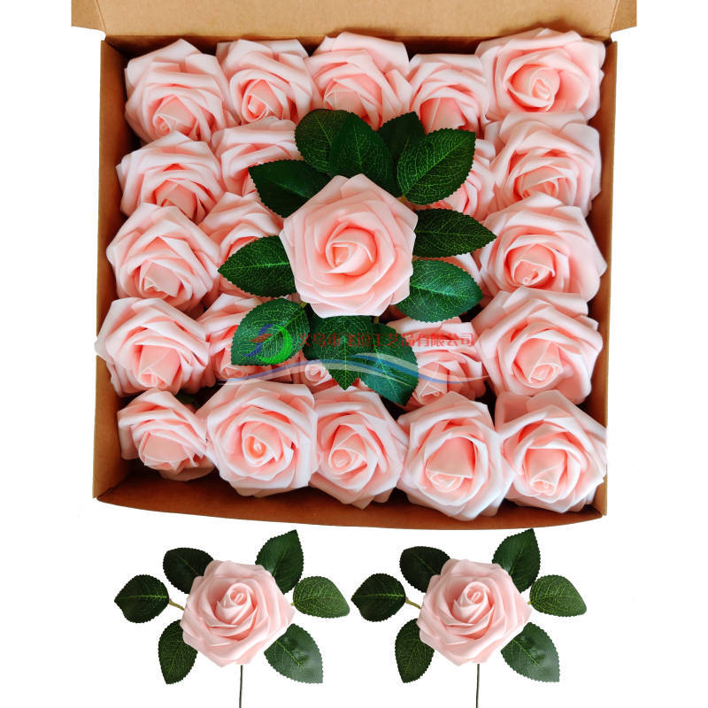 8cm Wedding Valentine's Day diy artificial flower bouquet gift box, 50 artificial roses in PE foam box