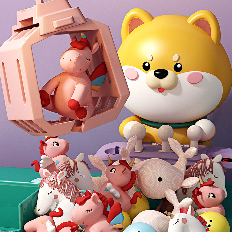Shiba Inu claw machine Large children's toy home mini pinch doll twist machine New Year gift for boys and girls details Picture