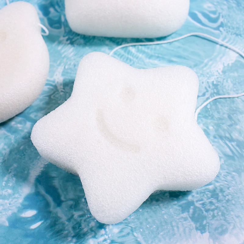 Sponge Baby Bath Sponge Children's Face Wash Konjac Pooper Newborn Baby Bath Cotton Scrub Magic details Picture