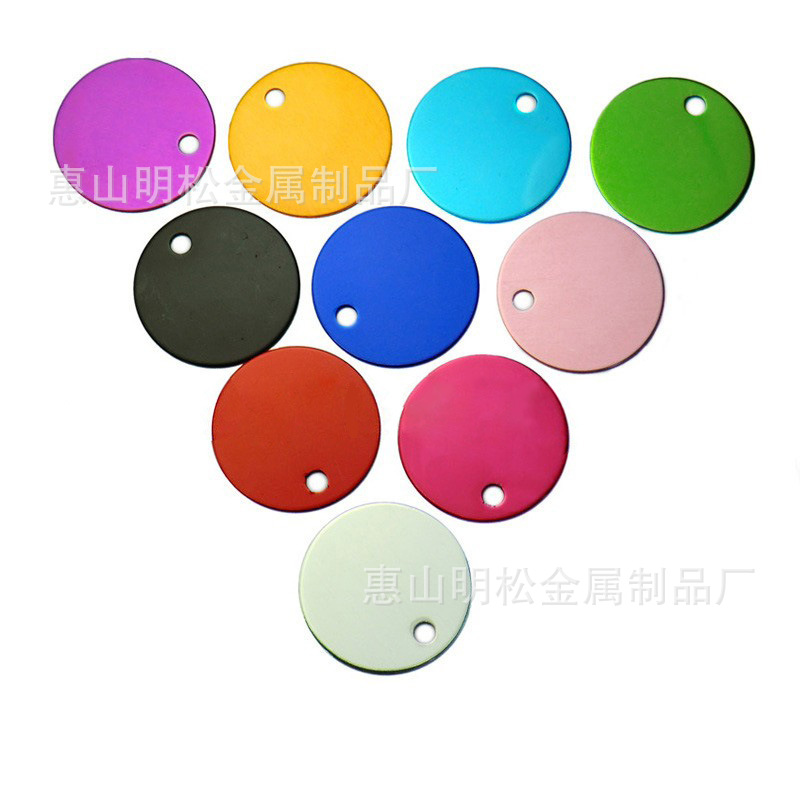 25mm round dog tag productos para mascotas collar decorativo adornos para gatos colgante laser keytag colgante