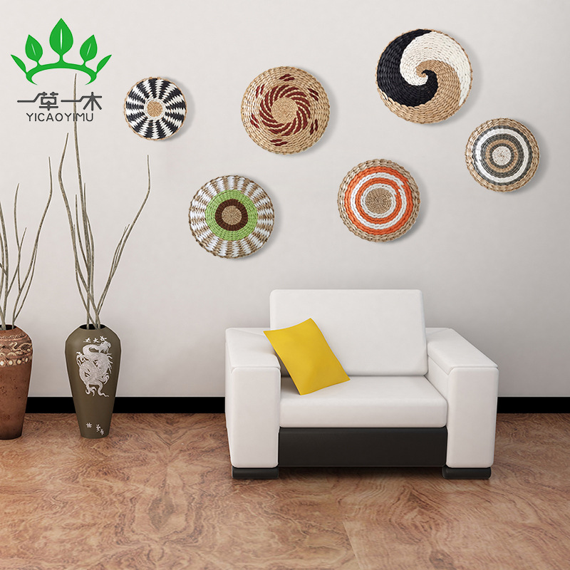 Straw Wall Decoration Wall Decoration Ethnic Style Wall Decoration Moroccan Style Sofa Bed Hanging Decoration Application Scenario