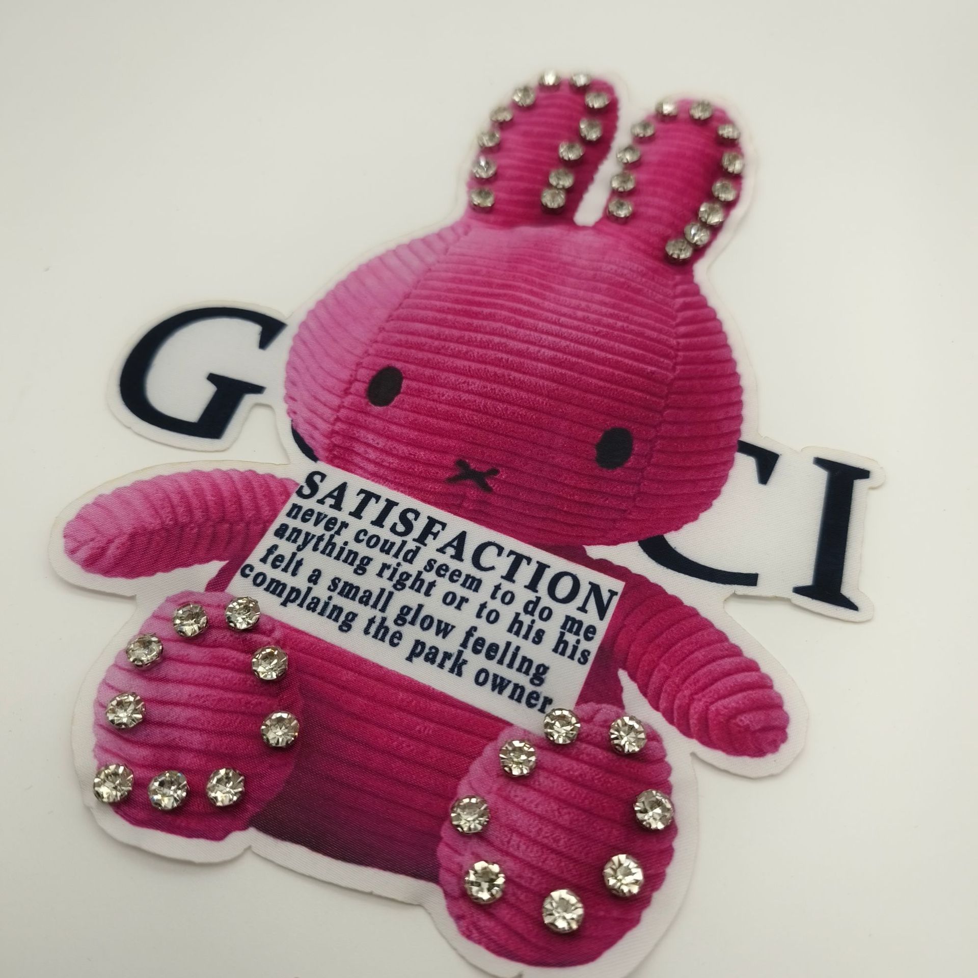 Gallo Computer Digital Print Animal Cartoon Bunny Calico Stick Hand Stitched Bag Decorative Clothes Patch details Picture