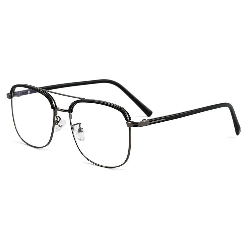 Retro double-beam glasses frame 18032H gold rubber frame for men with large faces can be paired with metal frames of different prescriptions Item Picture
