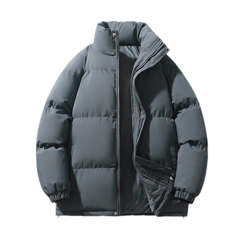 Cross-border down cotton-padded jacket for men, winter thickened warm couple's bread jacket, European-sized loose stand-up collar cotton-padded jacket Item Picture