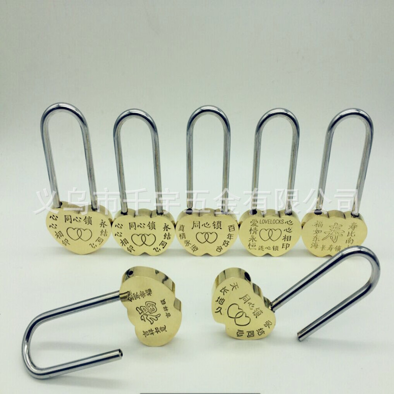 50mm wish lock, wedding supplies, love padlock, tourist attraction, heart-shaped lock, disposable copper padlock