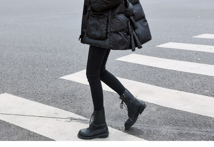 Down jacket for women 2023 new winter thickened white duck down warm coat, stylish for short students, mid-length style pic 6