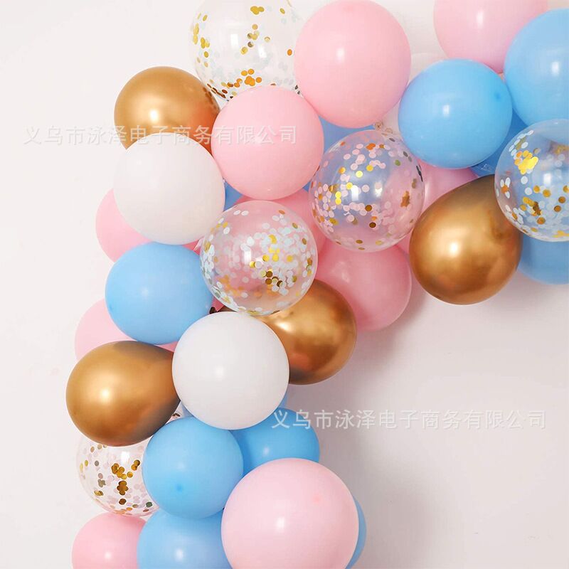ins网红马卡龙蓝粉 生日套装气球 生日派对 求婚 装饰布置背景详情图5