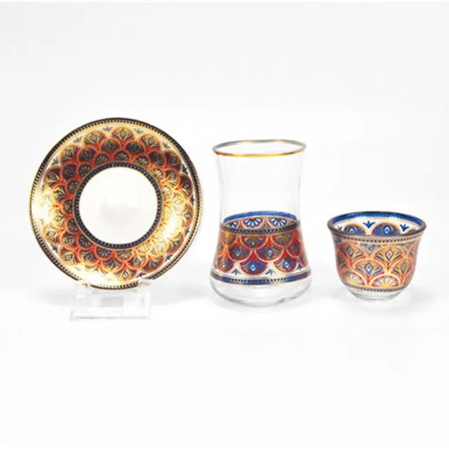 6ga golden red exotic Arabian flower tea cup, glass cup, Turkish style coffee cup, ins style afternoon tea Application Scenario