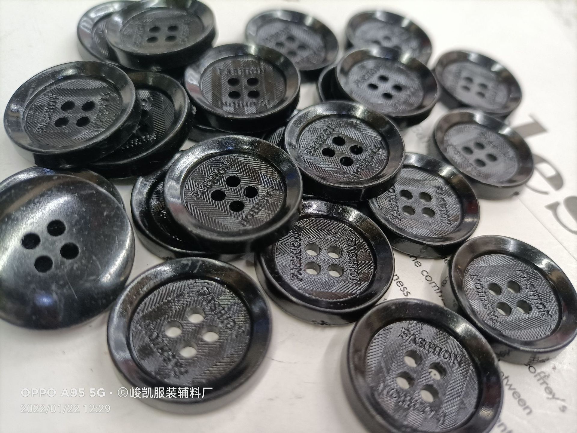 Button suits, men's and women's matte black high-end overcoats, windbreakers, jackets, resin button pants, round details Picture