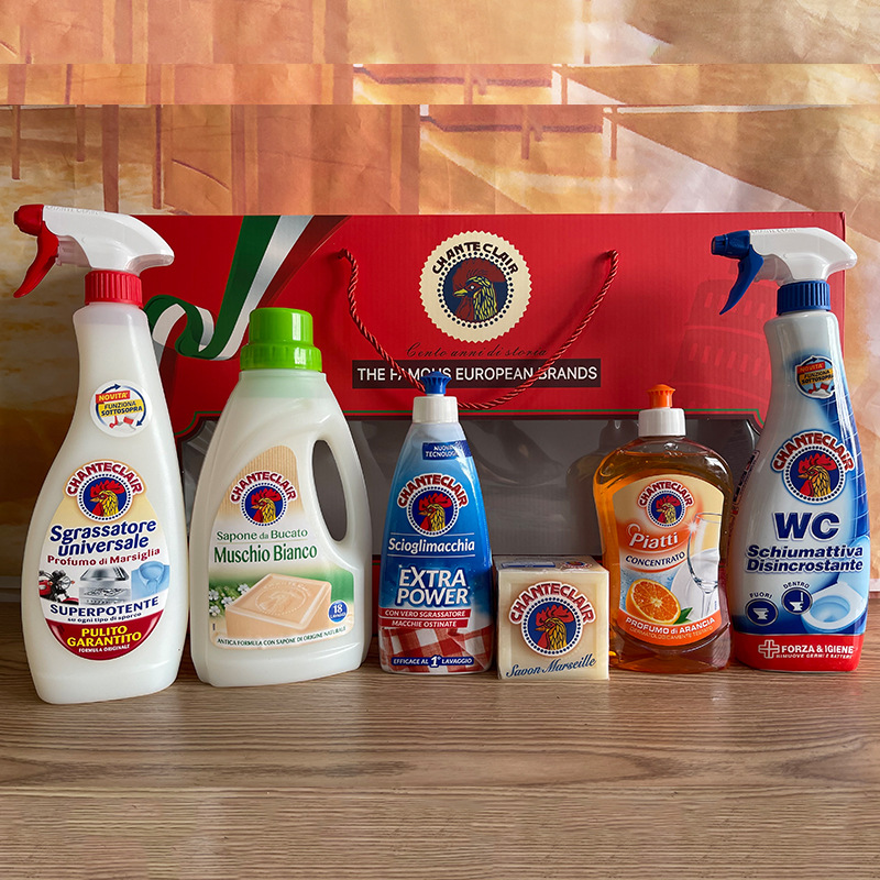 多用途油污净意大利大公鸡套装六件套肥皂洁厕礼盒装现货批发图