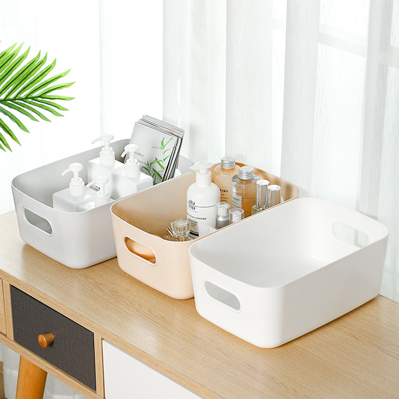 日式塑料杂物收纳盒零食玩具收纳筐化妆品桌面储物盒子厨房整理盒