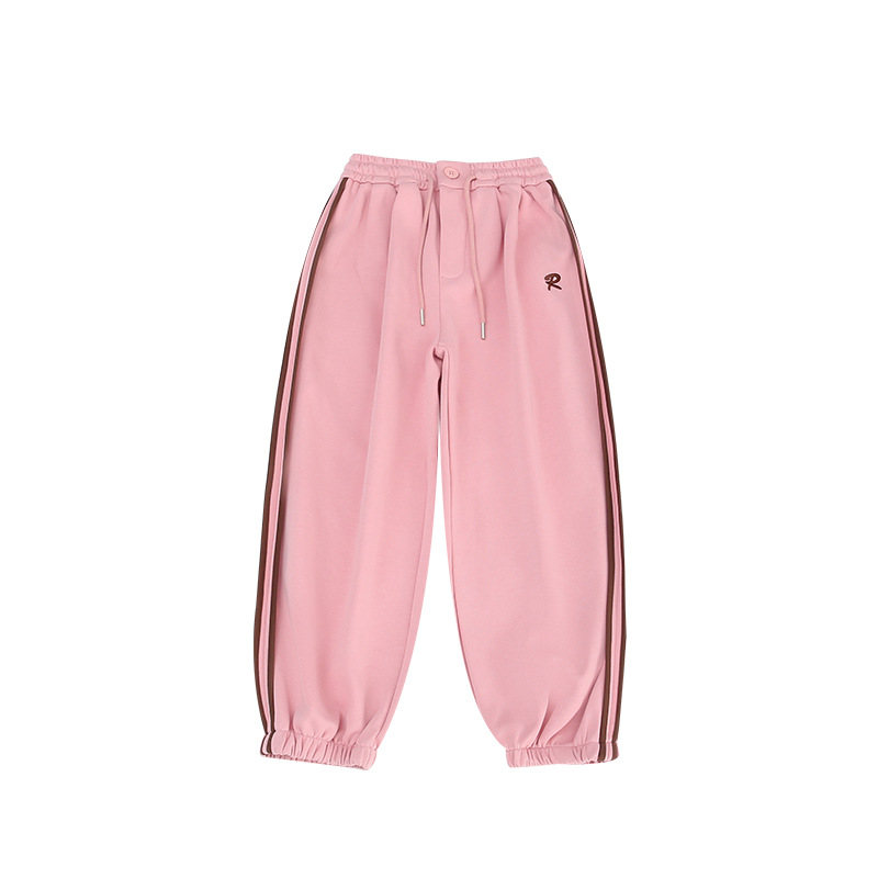 Girls' sportswear pants autumn/Winter 2023 new style trendy and stylish casual long pants for big kids with fleece and thickened sweatpants Item Picture