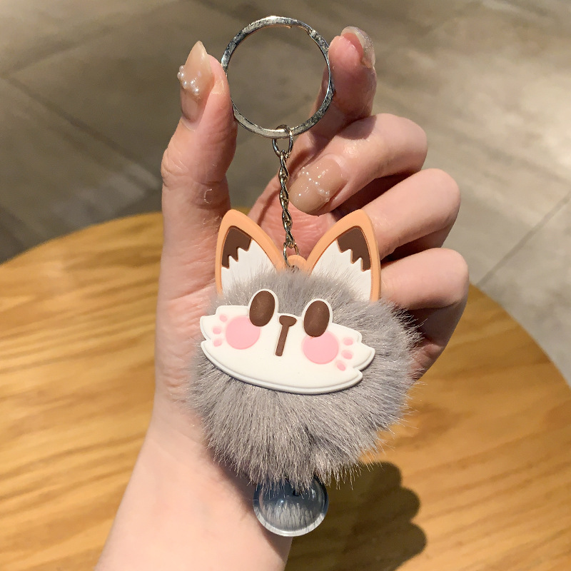 毛绒铃铛猫钥匙扣挂件网红小众书包学生闺蜜情侣娃娃礼品挂饰详情9