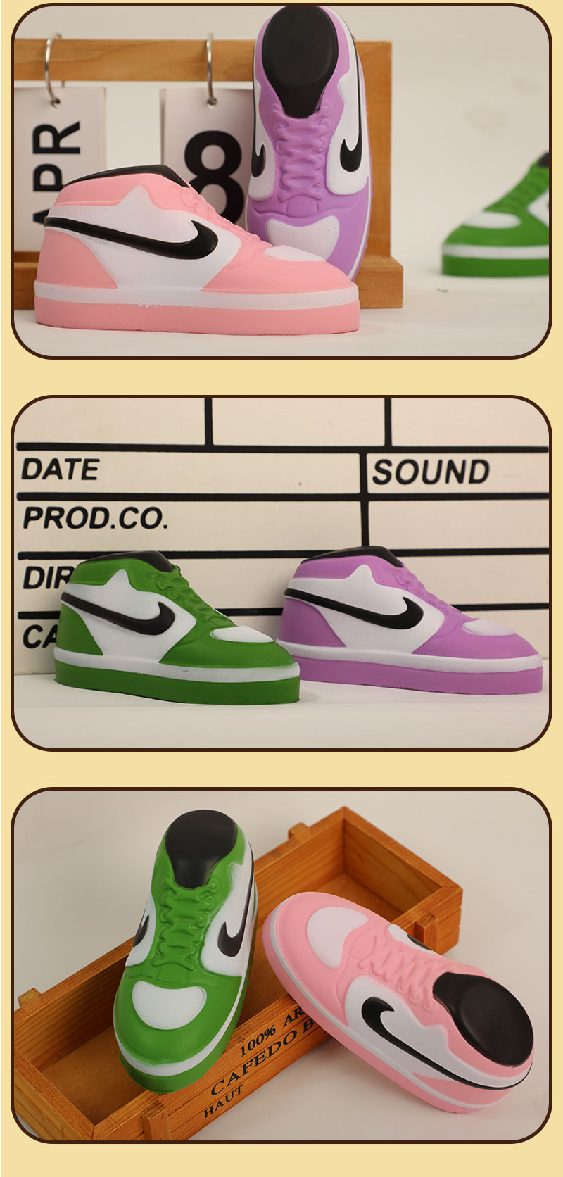 Simulation shoes, slow rebound, stress-relieving toys, activity gifts, venting gadgets, stress-relieving gadgets, and fun cards pic 6