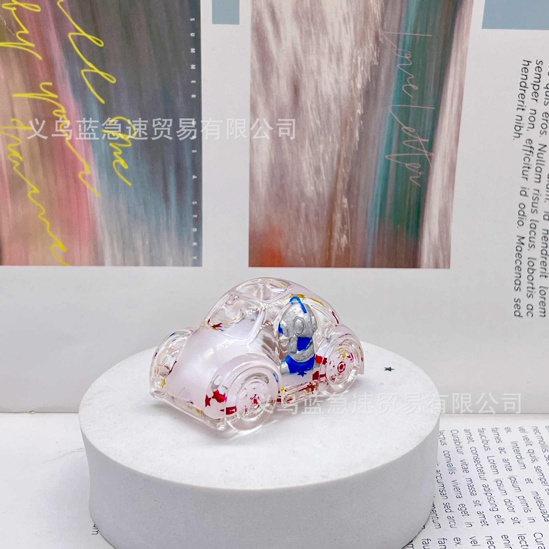 New Acrylic Into Oil Quicksand Bottle Tiktok Boom Beetle Car Ultraman Doll Pendant Accessories Wholesale details Picture