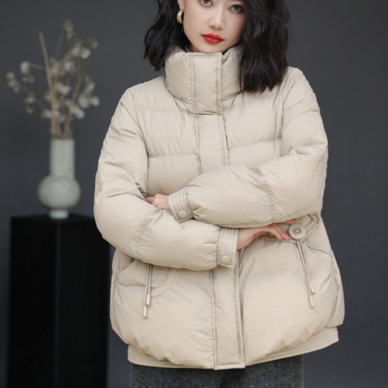 Down jacket for women 2025 Short winter coat, high-end Korean style fashionable white duck down jacket for women Specification image