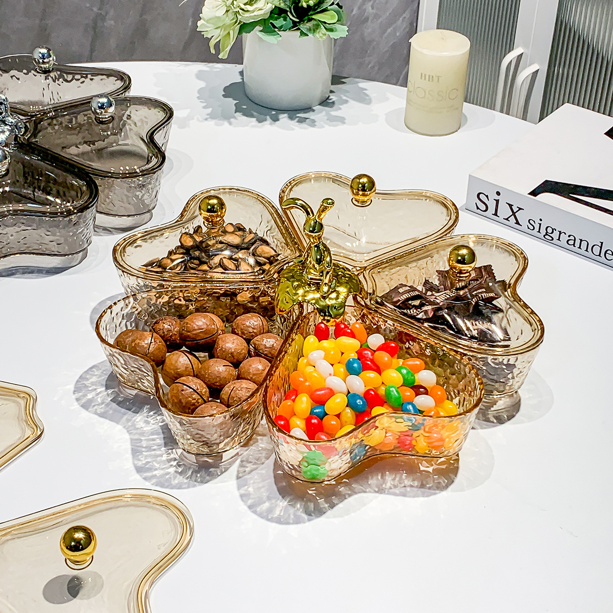 Melon Seed Tray Love Rotating Candy Box Dry Fruit Tray Home Living Room Table 2023 New Fruit Tray Snack Storage Tray