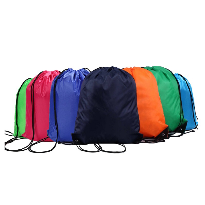 Stock 210D Polyester Bunches Pocket Polyester Drawstring Bunches Pocket Custom Marathon Race Bag Drawstring Backpack Item Picture