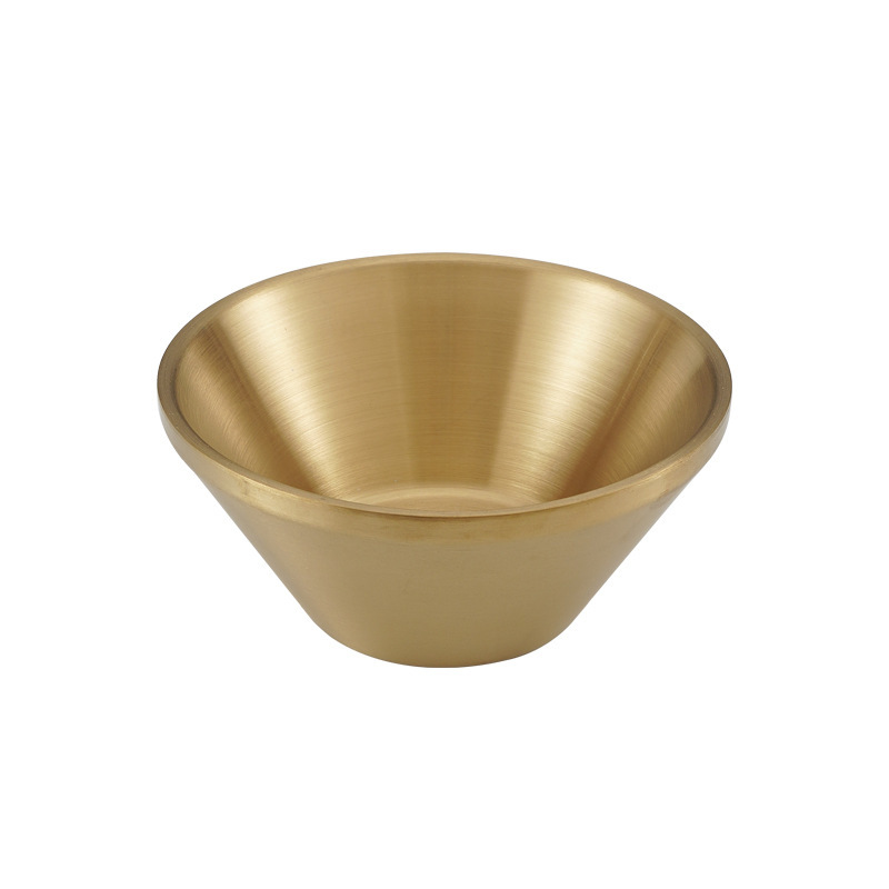 304 Stainless Steel Bowl, Ramen Bowl, Golden V-Shaped Bowl, Salad Bowl, Double-Layer Insulated Conical Bowl, Commercial Cuisine Hot Pot Restaurant Item Picture