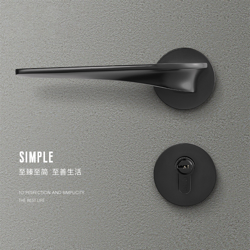 All Copper Gold Door Lock Pure Copper Simple Light Luxury Bedroom Door Mechanical Door Lock Solid Wood Door Handle Lock Wholesale details Picture
