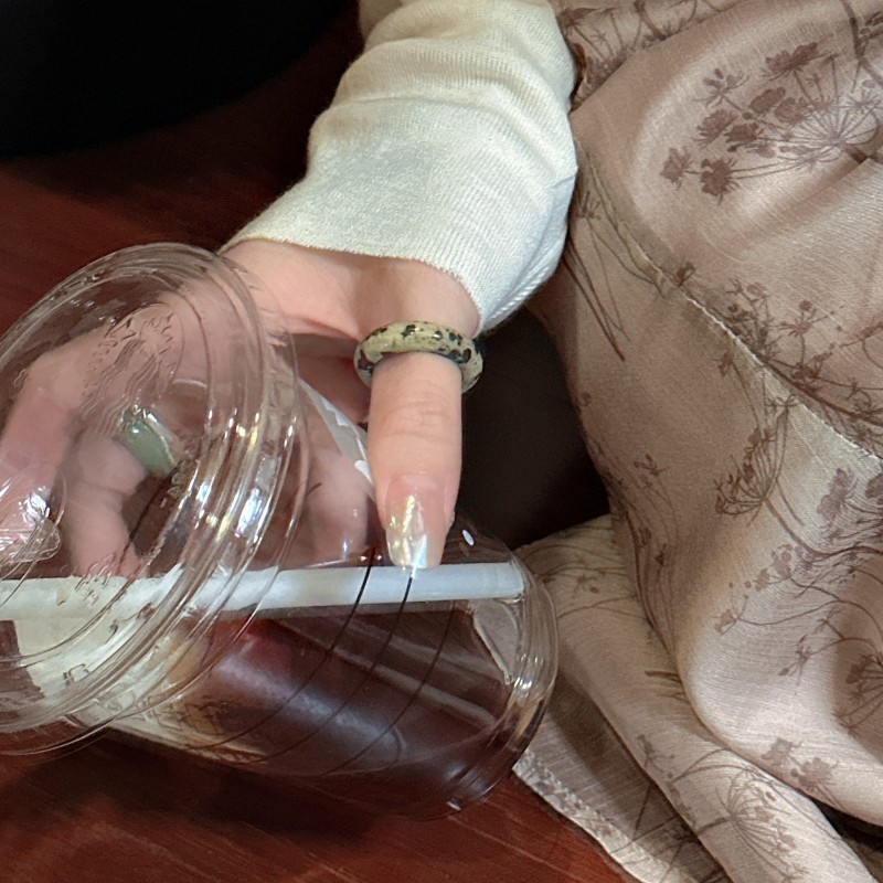 Wholesale of Korean-style niche design natural stone ring, fashionable, simple and retro Korean style rings Application Scenario