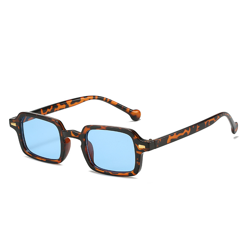 2022新款方框太阳镜 欧美复古方形铆钉眼镜 时尚墨镜女sunglasses