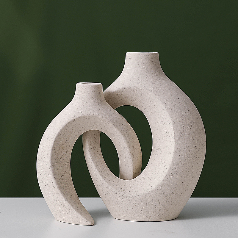 Nordic Ceramic White Vase Ins Style Creative Flower Arrangement Decoration Simple High-Grade Wholesale European Light Luxury Specification drawing