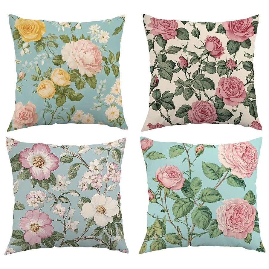 春日花朵抱枕居家沙发装饰抱枕汽车靠枕护腰办公室午休抱枕靠枕套详情图5