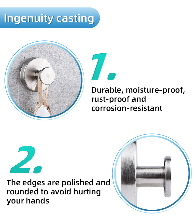 不锈钢吸盘挂钩无痕免打孔挂勾卫生间浴室毛巾挂钩真空吸盘挂衣钩详情16