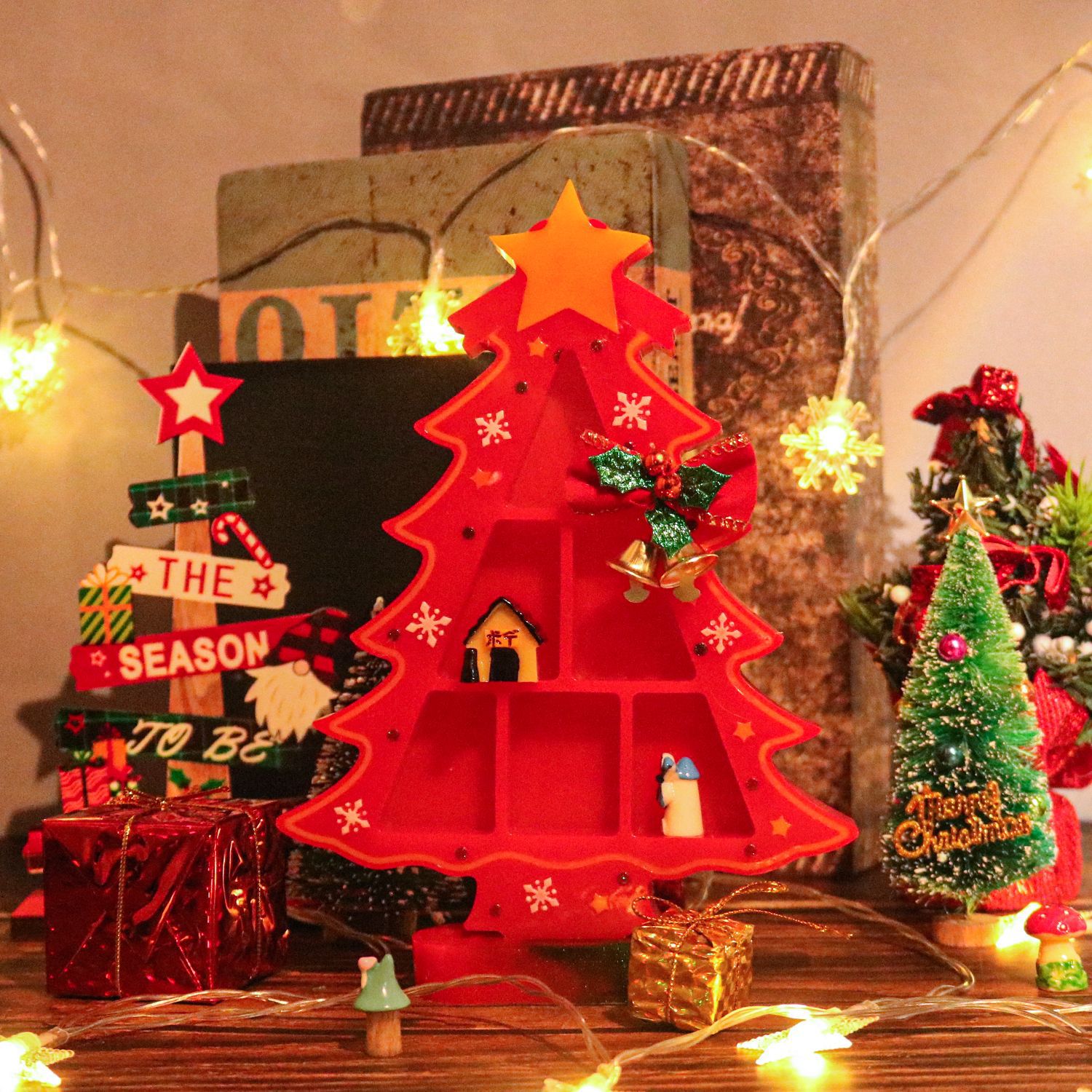 diy resin resin mold Christmas tree mini window display decorative items, silicone mold cross-border exclusive resin craft display items details Picture