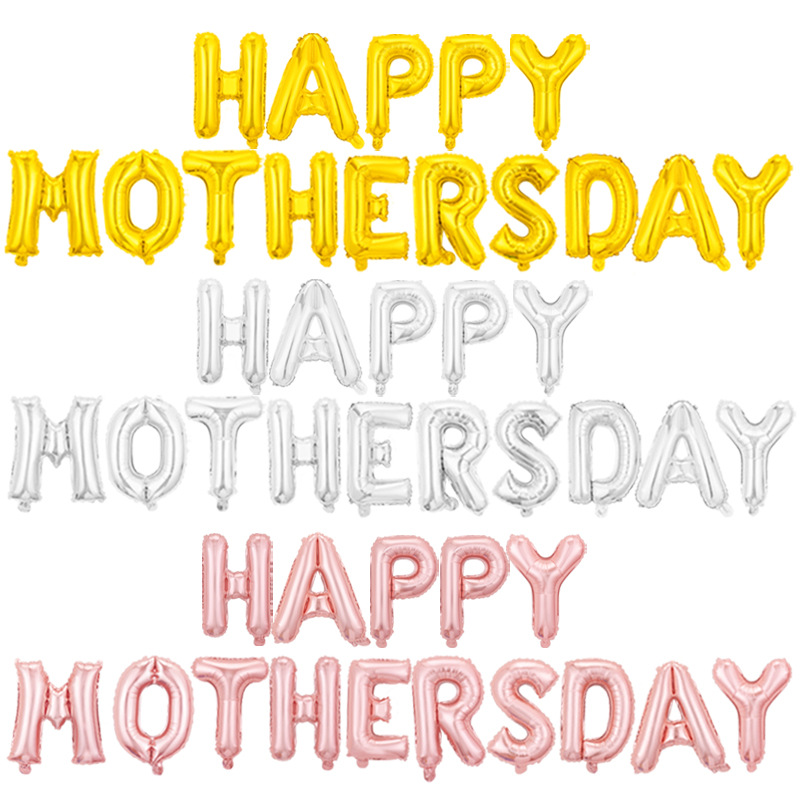 16寸母亲节快乐字母气球happy mothersday派对气氛装饰布置气球图