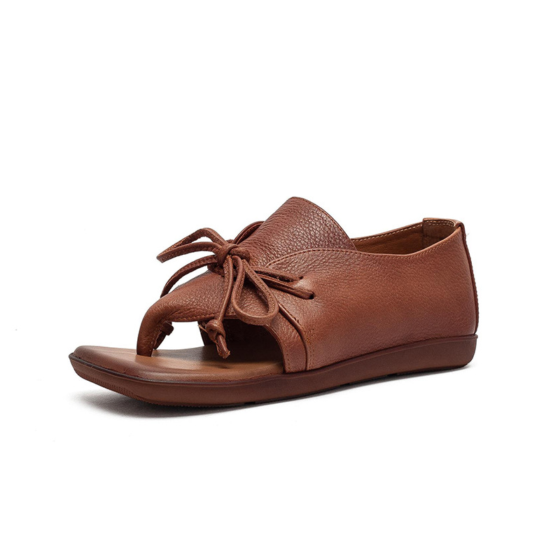 Jay súbito primavera 2026 nueva capa de la cabeza de cuero de vaca diseño palabra conmovedora sandalias peep toe moda casual versátil zapatos de moda para mujeres Item Picture