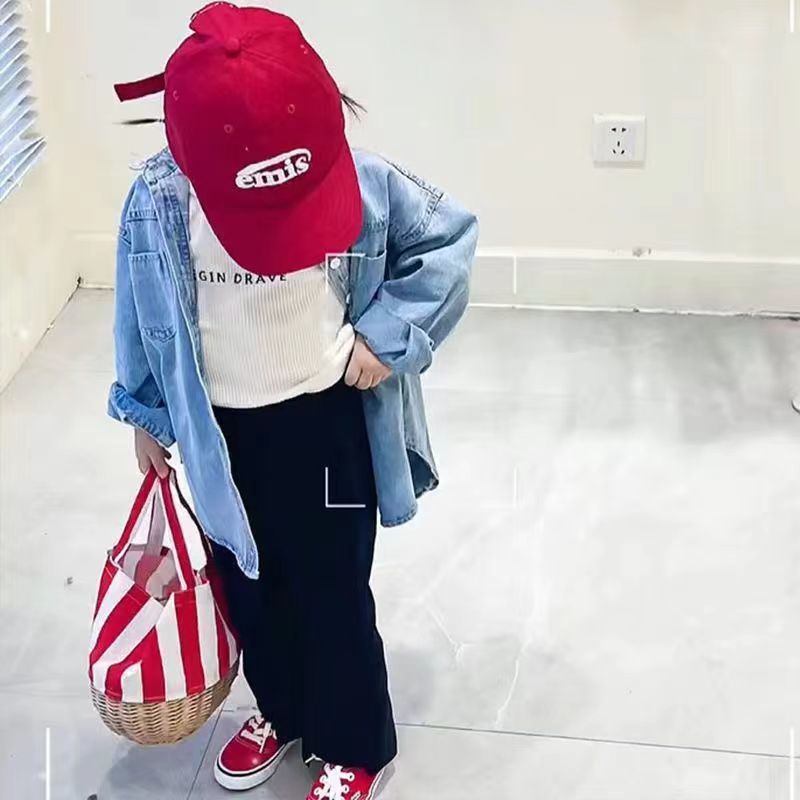 Children's denim shirt 2024 Spring New Style, stylish and versatile shirt for Big and medium-sized children, long-sleeved jacket, children's top trend Specification image