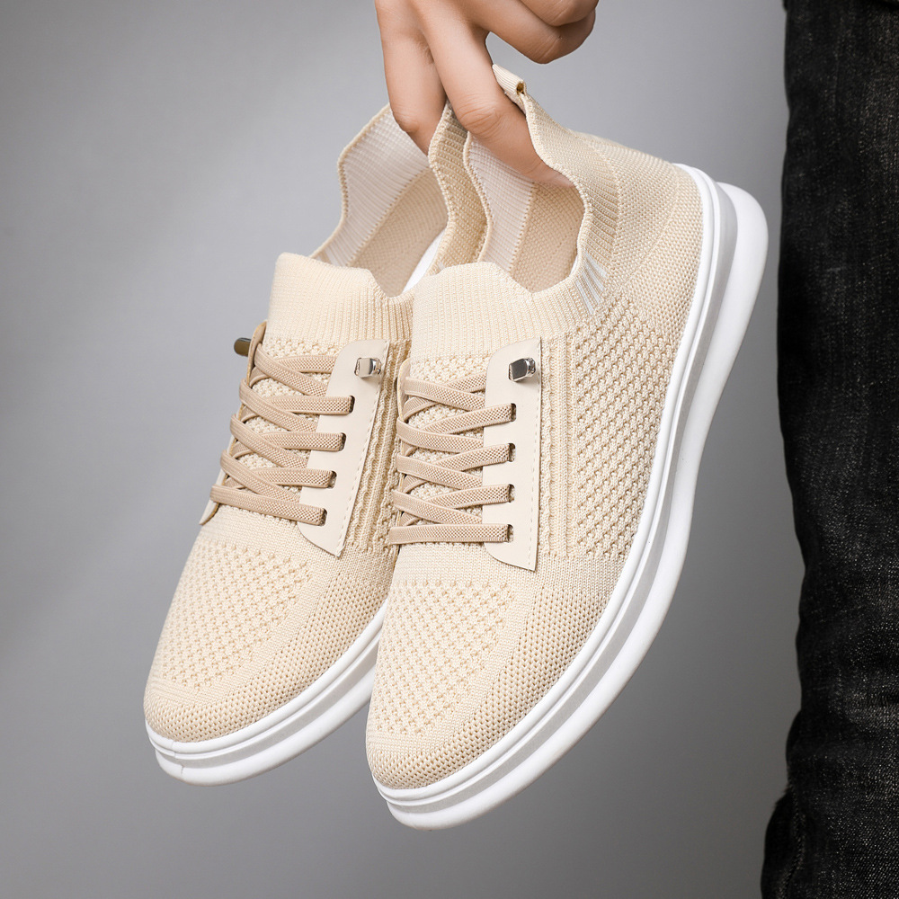 男鞋夏季透气飞织网面鞋跨境批发软底一脚蹬薄款休闲鞋男士鞋子