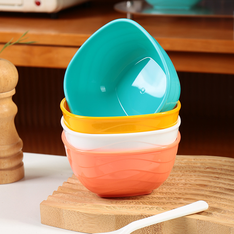 4-piece set of Xiaojian Renjia cartoon household square plastic bowl set for children
