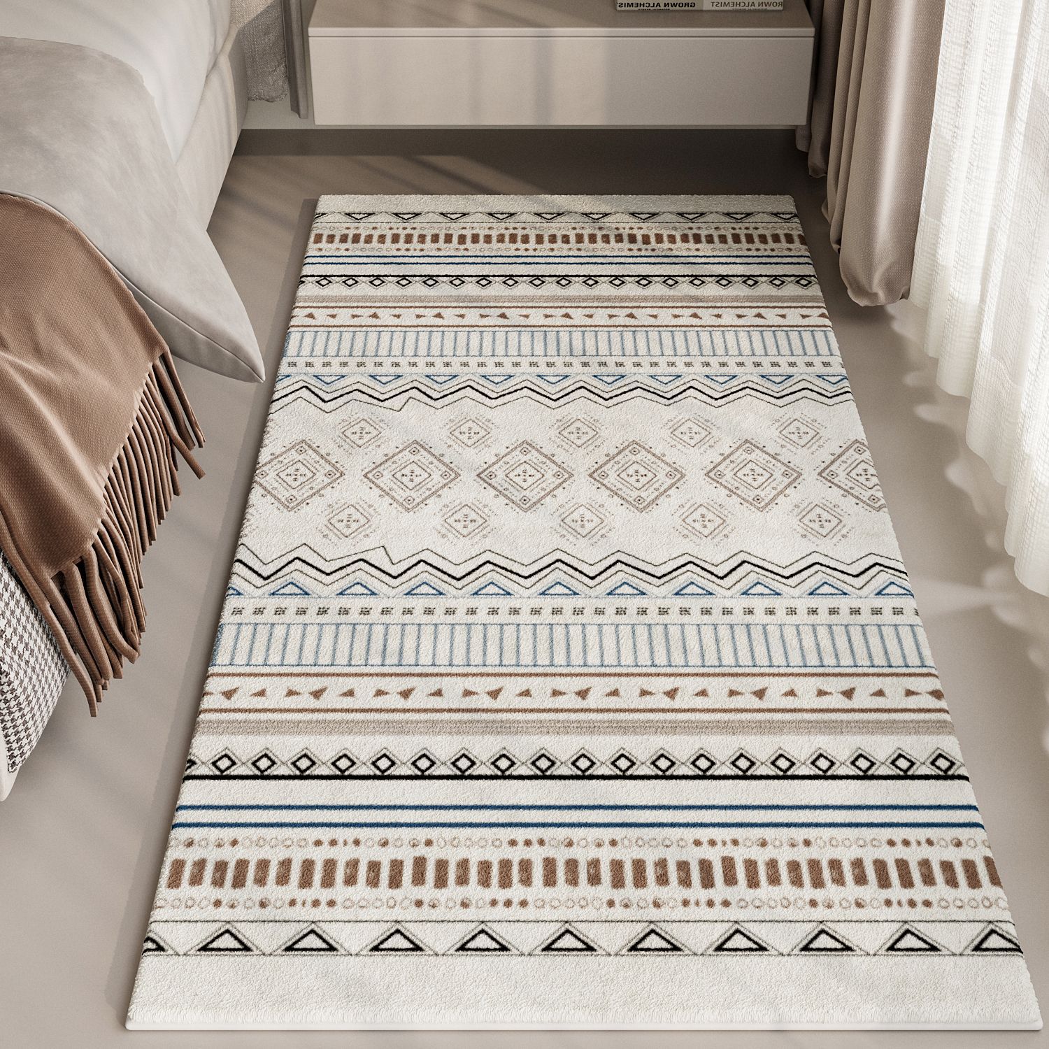 Cross-border foldable silicone anti-slip bedroom carpet, study and reception room carpet, full coverage, ins children's bay window mat Application Scenario