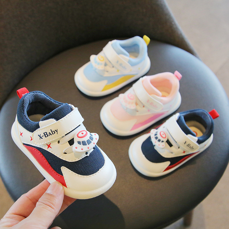 小溜宝babyshoe宝宝鞋厂家童鞋批发1-2-3岁透气双网宝宝鞋软底包头男女小童防滑学步鞋