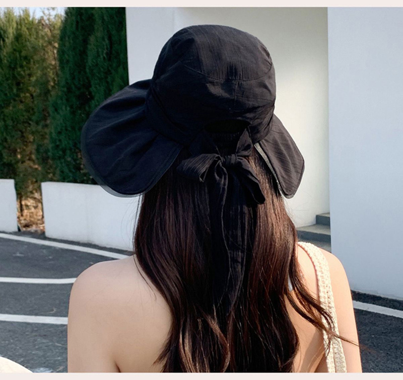 夏季户外女士遮阳防晒帽防紫外线遮阳帽女大帽檐遮脸帽子简约时尚详情12