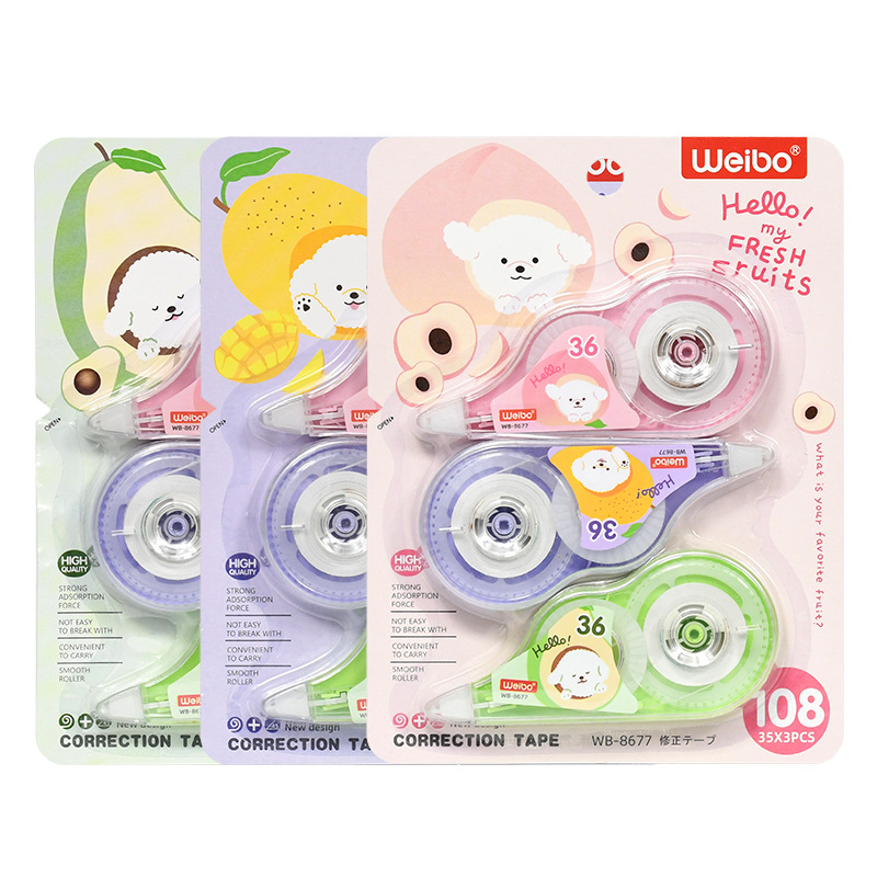 Weibo Stationery Wholesale Correction Tape New Cartoon Correction Tape Student Supplies Correction Stickers Cute Correction Tape set Item Picture