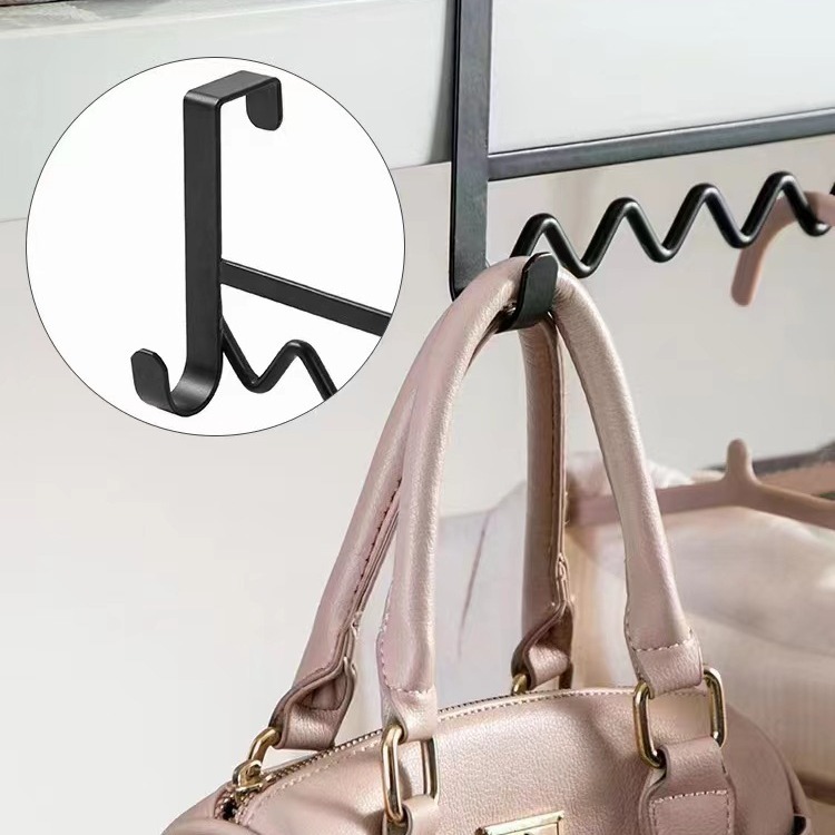 Dormitory Bed Hanger College Student Bedroom Creative Wave Bedside Clothing Storage Artifacts Wave Hanger Iron Storage Rack details Picture