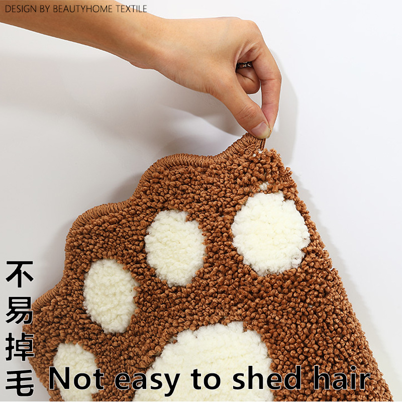 Cute Feet Cartoon Bathroom Toilet Absorbent Mat Door Bedroom Toilet Door Carpet Non-Slip Mat details Picture
