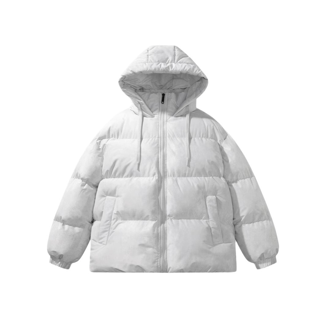 棉衣/羽绒服/女装女式宽松时尚休闲/大衣军/男装男士冬季潮流白底实物图