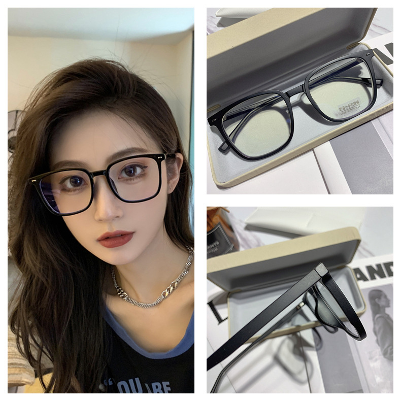 韩版近视眼镜女潮大框网红眼镜框平光镜抖音同款TR防蓝光眼镜2101详情图2