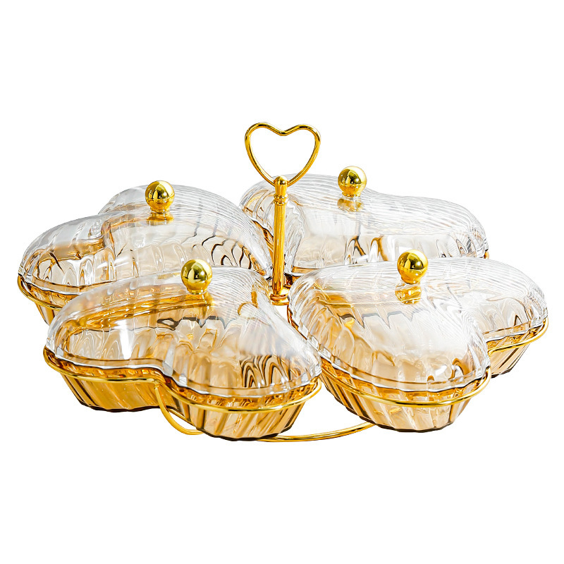 Love Fruit Tray Home Living Room Dried Fruit Platter Snacks Placed Candy Plate Snack Plate Bowl Light Luxury Dried Fruit Box Item Picture