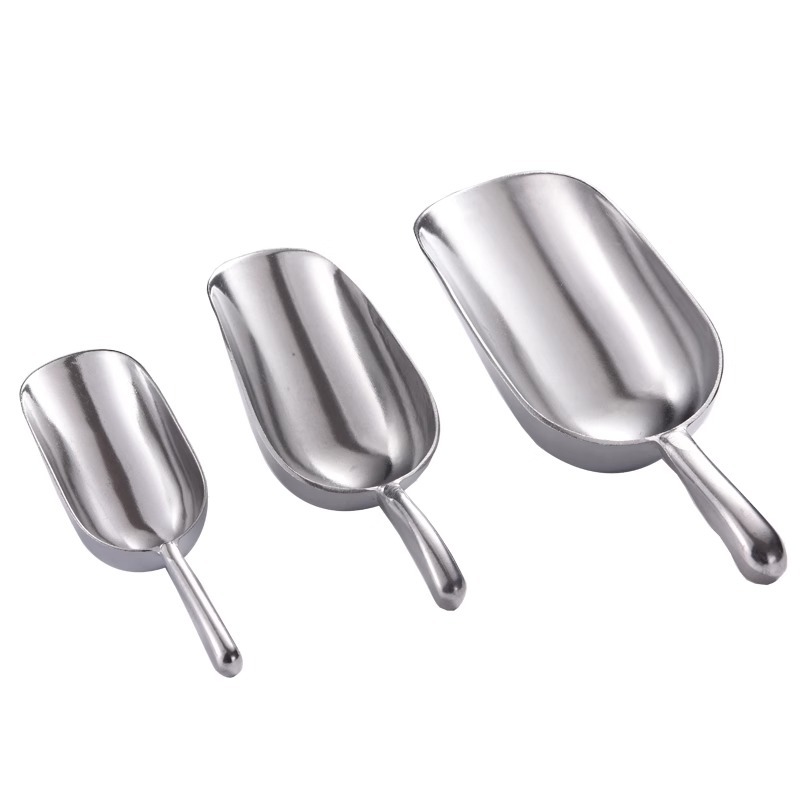 Ice spatula, stainless steel ladle, material spatula, commercial small spatula, wholesale of roasted nuts, flour, feed, tea, rice, PC, popcorn spoons Item Picture