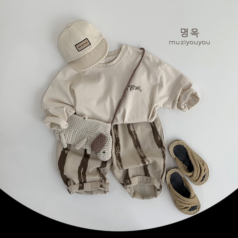 Children's long-sleeved T-shirt 26 New style for boys and girls, Japanese and Korean style personalized pure cotton versatile top, Huzhou Zhili Children's Clothing details Picture